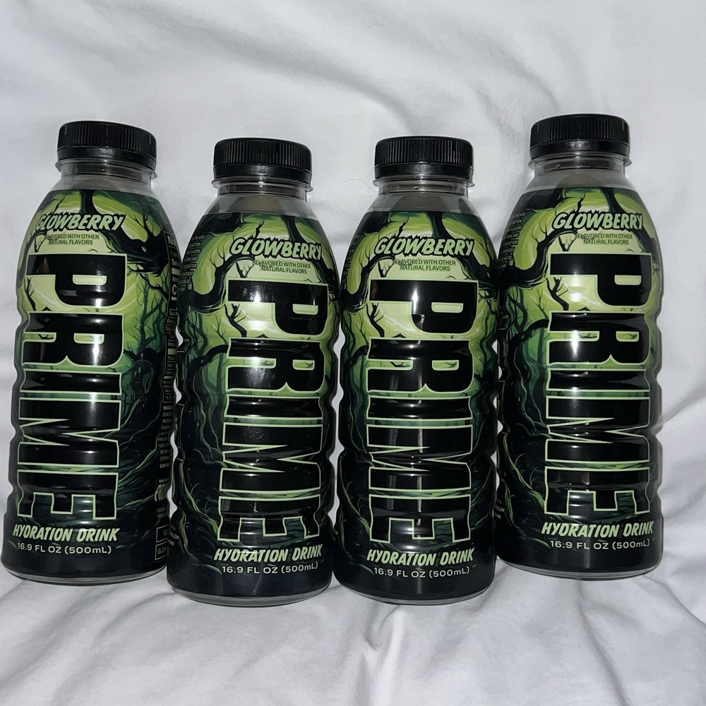 🟩⭐️ PRIME Glowberry Limited Edition RARE  Hydration Drink 4 Pk  Logan Paul KSI